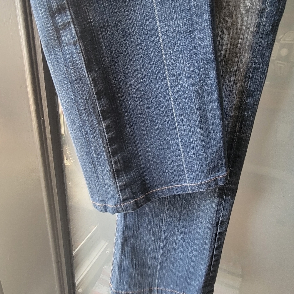 7 For All Mankind Bootcut Womens 28 Rise 8" Denim Flare Stretch Blue Stretchy - Picture 9 of 12